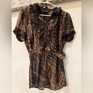 Chic Animal Print Women’s Blouse